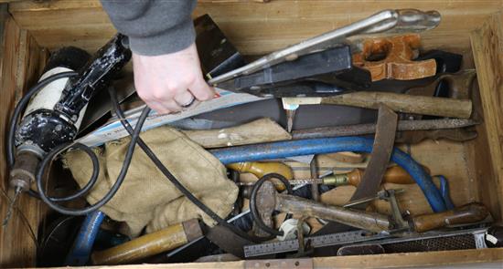 A tool chest and tools W.74cm